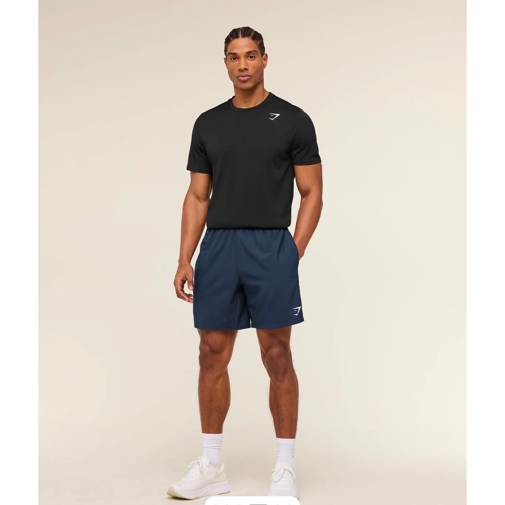 Gymshark Arrival 7" Shorts Mens XS Navy Blue Athletic Gym Training Running - Picture 3 of 7